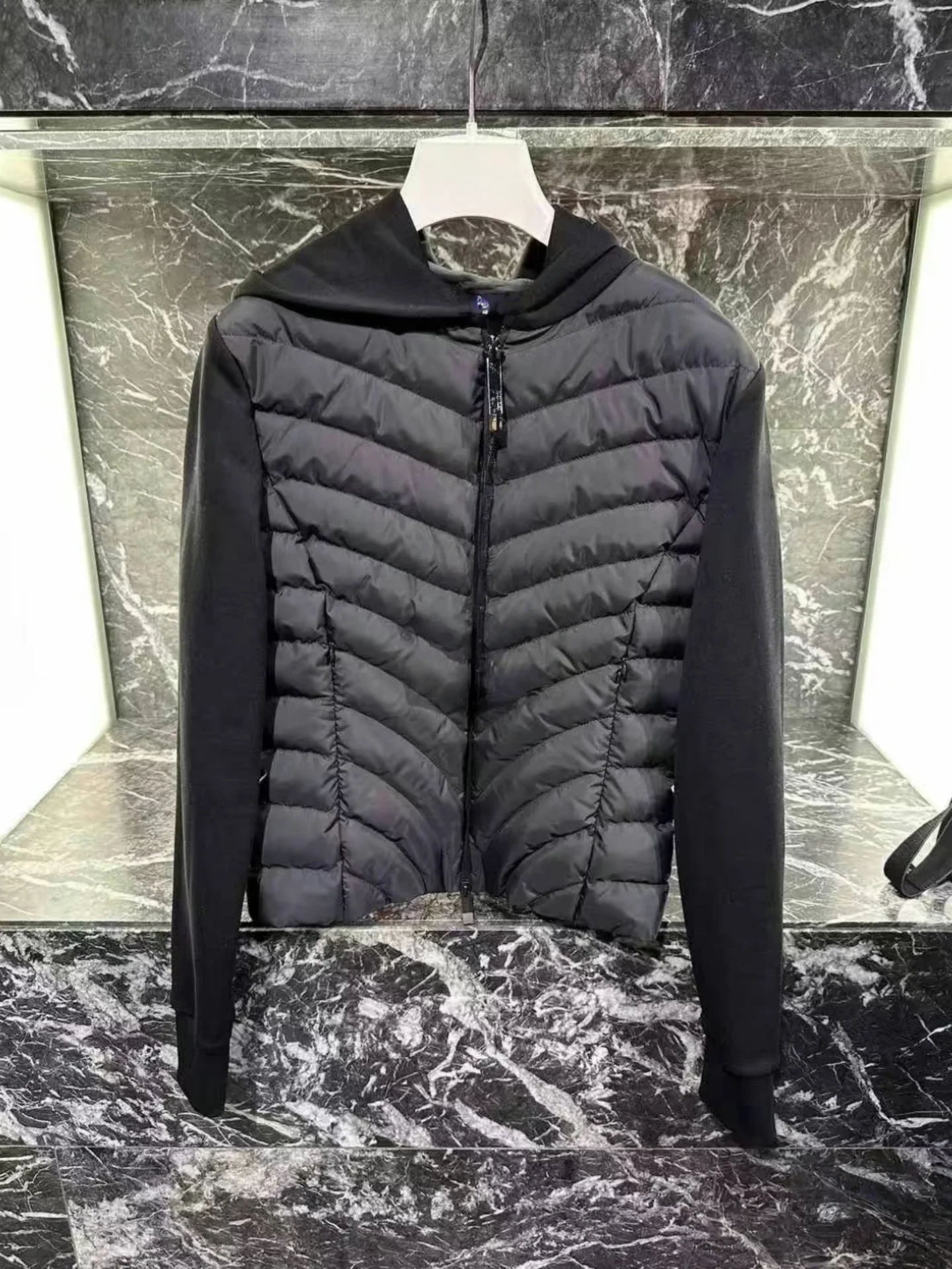 

Women's V-Neck Thin Knitted Hat Casual Cardigan down Jacket Ultra-Thin Warm Polyester Fiber Long Sleeve Memory Fabric Coat
