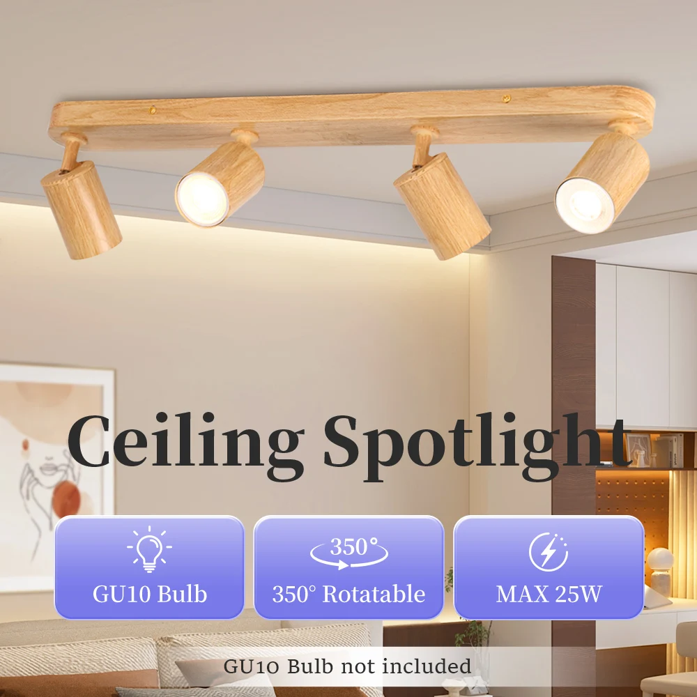Modern LED Ceiling Spotlight Replaceable Bulb GU10 Spot Lamp for Living Room Bedroom Kitchen Energy Efficient Ceiling Lighting