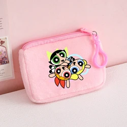 Kawaii The Powerpuffs Girls Cartoon Plush Wallet Kids Anime Fashion Coin Purse Children Cute Printed Money Bag Mini Purses Gifts