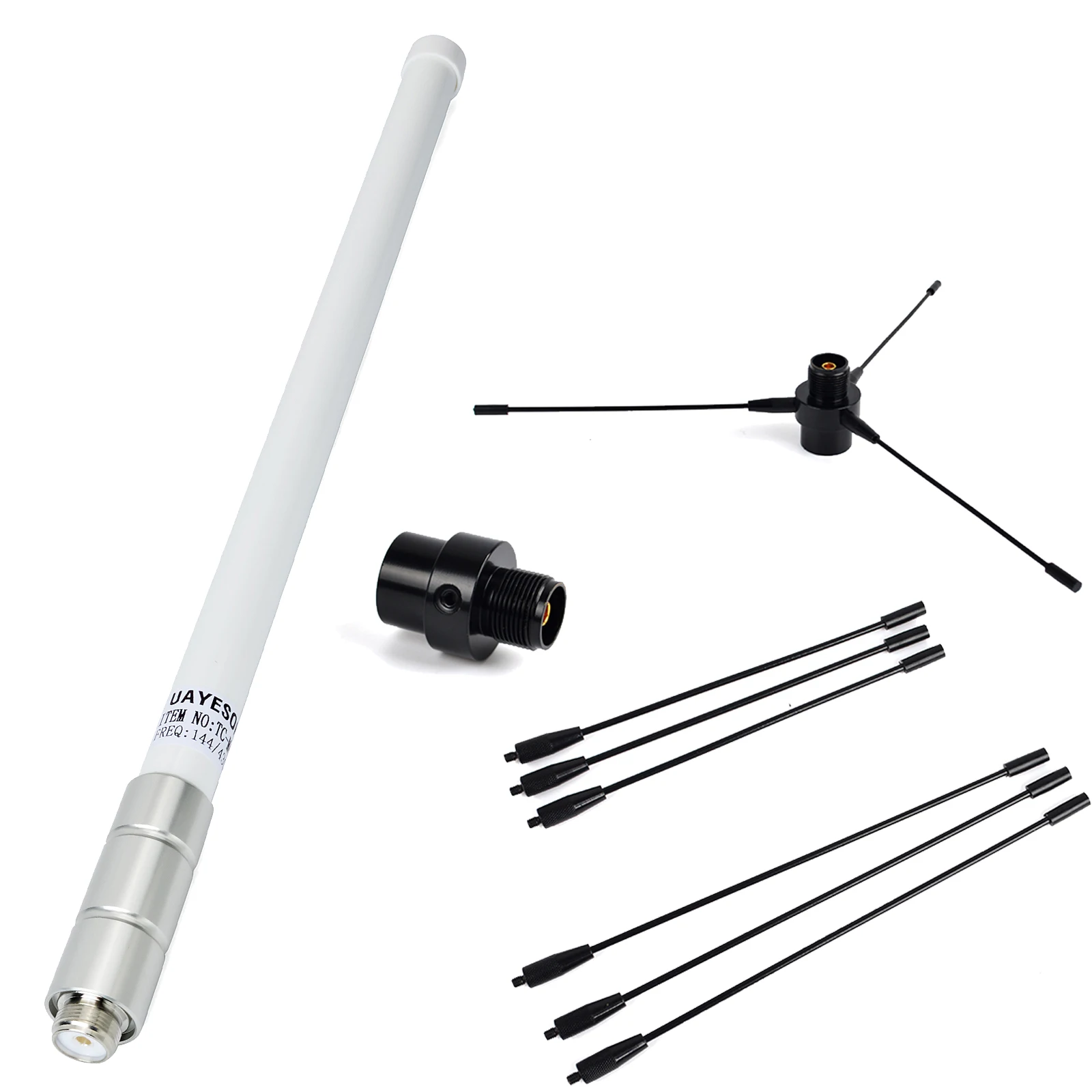 VHF 136-174mhz Fiberglass Mobile Radio Base Antenna&PL259 to SO239 Mobile Base Antenna Ground Plane For ham Radio Transceiver