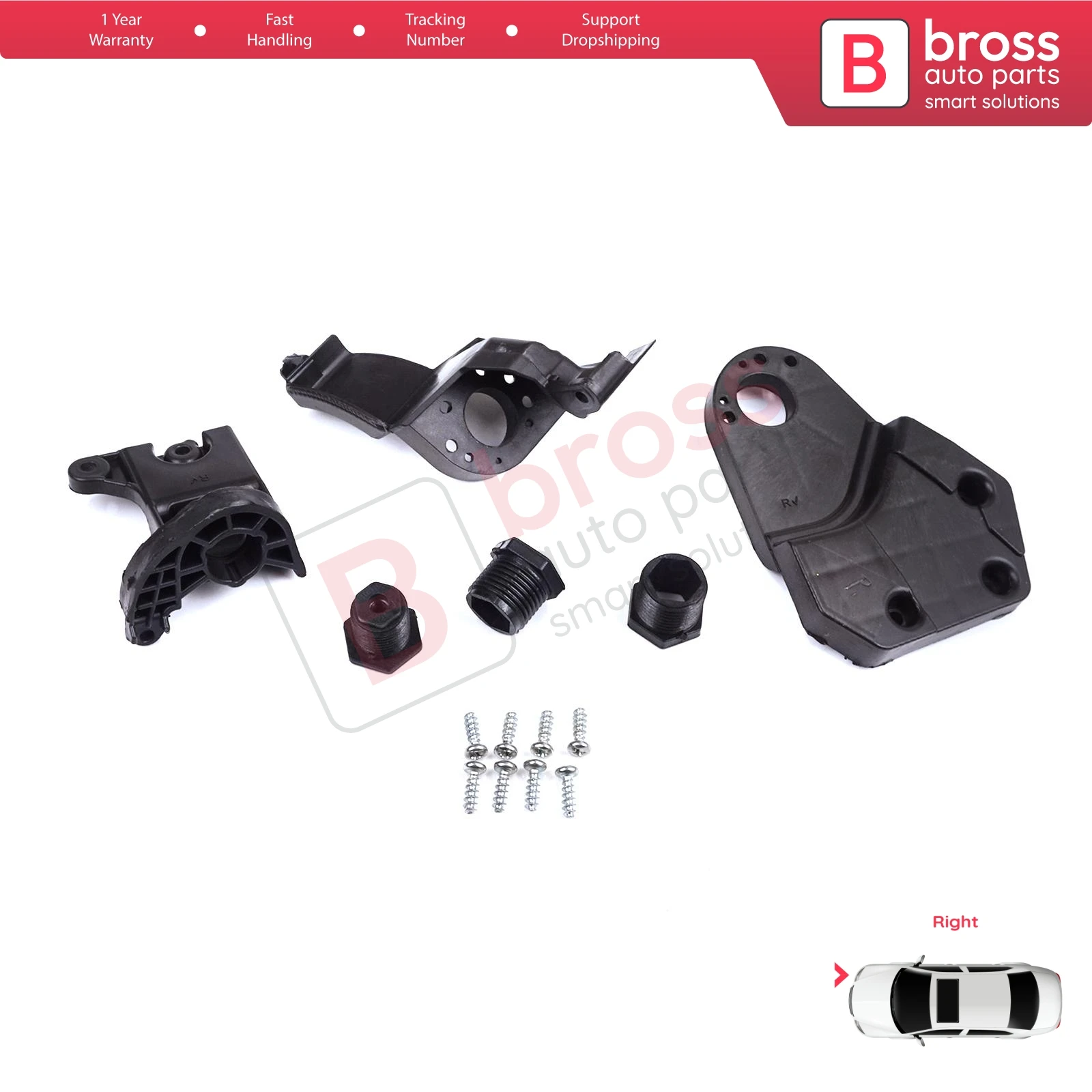 BHL572-2 Headlight Holder Mount Repair Bracket Tab Set Right Side for Mercedes E Class W213 X213 W238 C238 A238 2016-2020