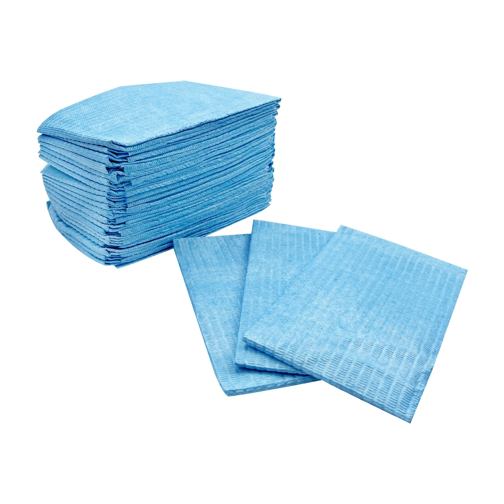 100Pcs Disposable Dental Chest Towel Dentist Bibs Cleaning Pad Tattoo Table Covers Clean Pad Dentist Patient Baby Apron Tool