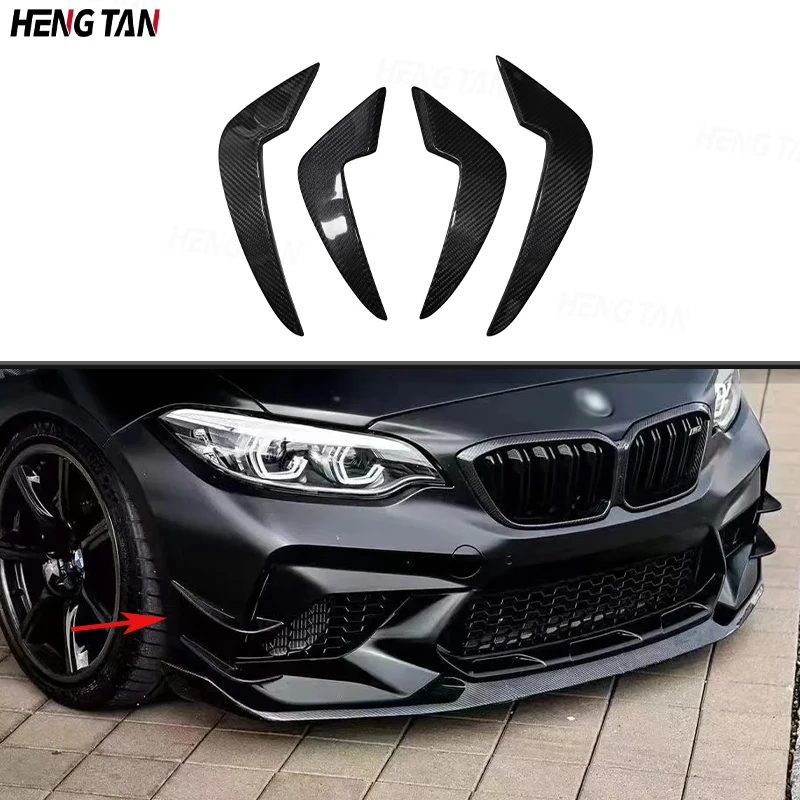 

Carbon Fiber Car Front Bumper Side Splitters Fins Canards Parts For BMW M2 F87 Coupe 2-Door 2016-2018 Body kit A style