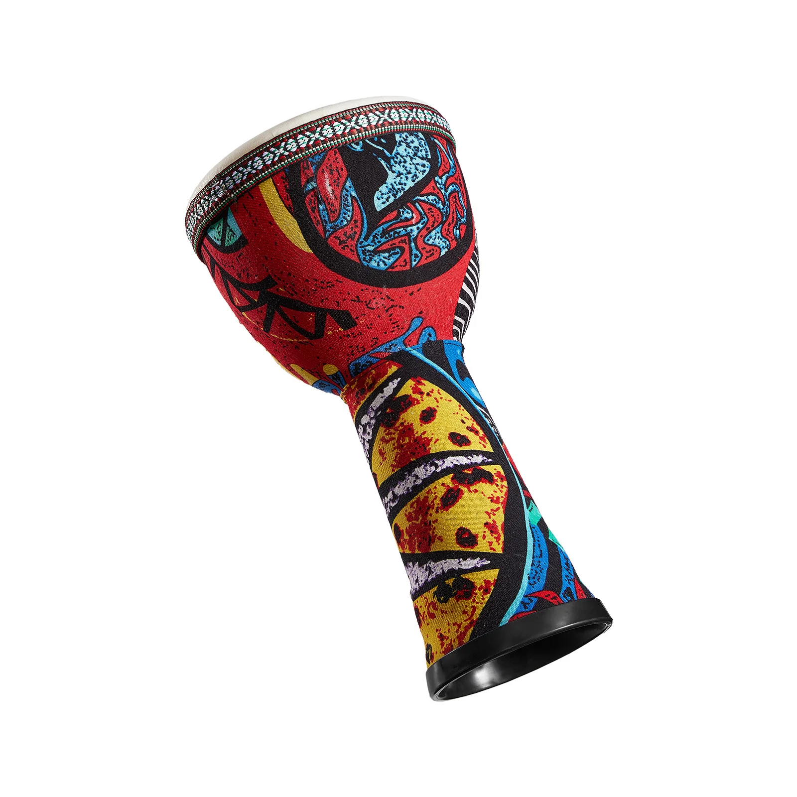 8-inch African Drum PVC Drum Body Goatskin Drum Surface Lightweight Hand Clapping Drum Percussion Instrument Colorful Pattern