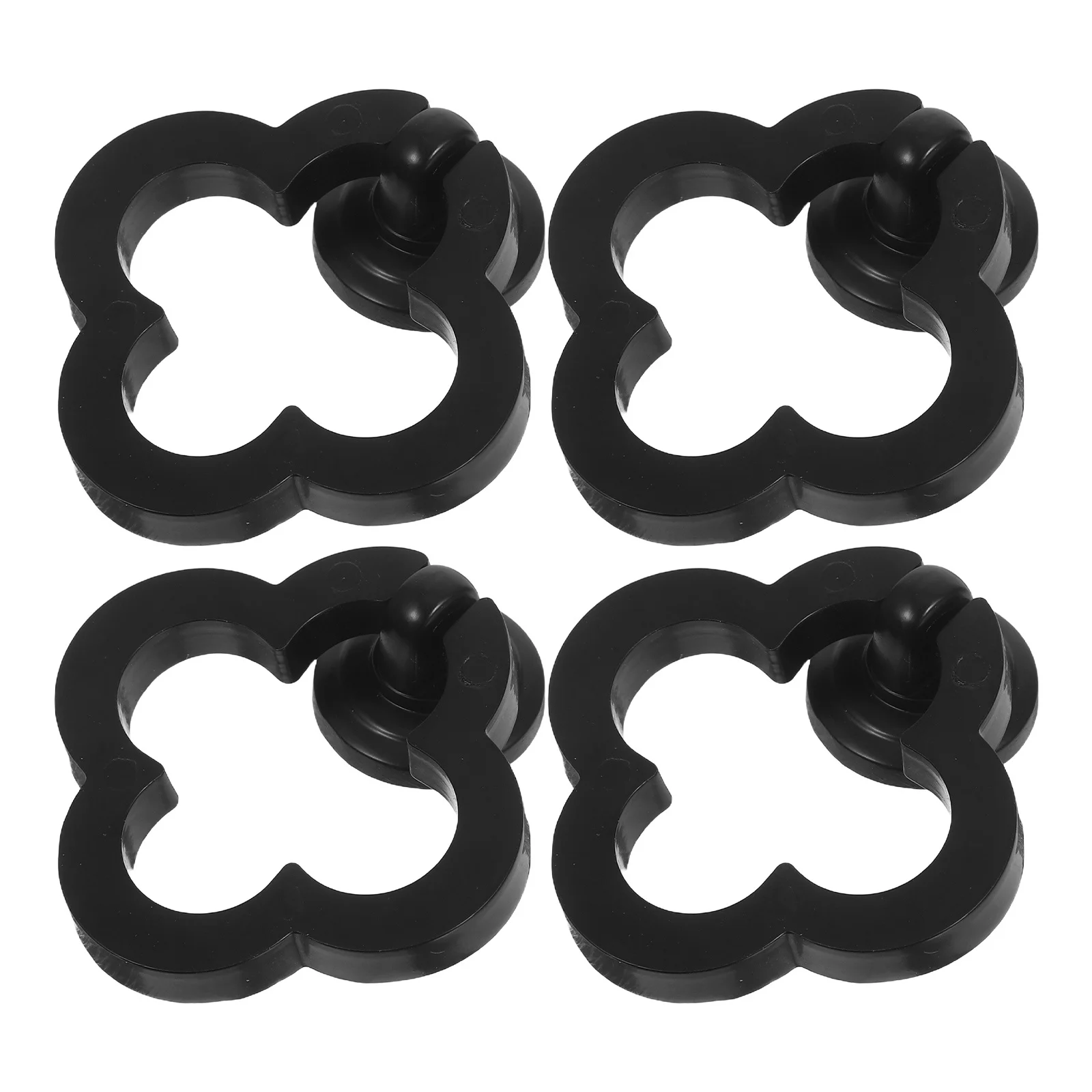 

4Pcs Black Zinc Alloy Flower Cabinet Knobs Decorative Drawer Pulls for Dressers Kitchen Cupboard Handles Modern Furniture