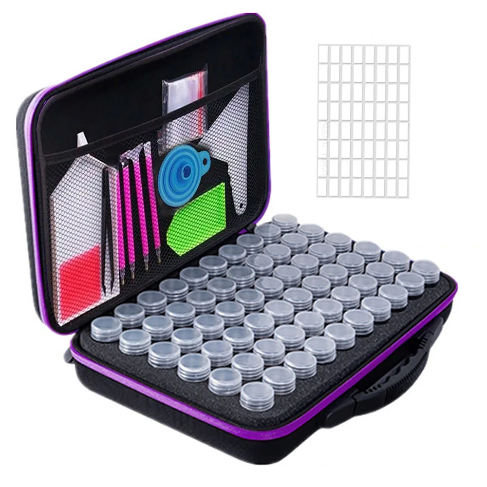 30/60/120Bottles Storage Bag 5D Diamond Painting Accessories Tools Storage Box Carry Case Diamant Painting Tools Container Bag