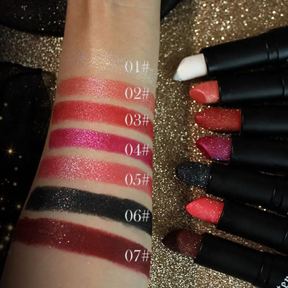 

Multi-Color Non-stick Cup Matte Lipstick Flash Lasting Color Halloween Dark Diamond Easy Look Lipstick I1H9