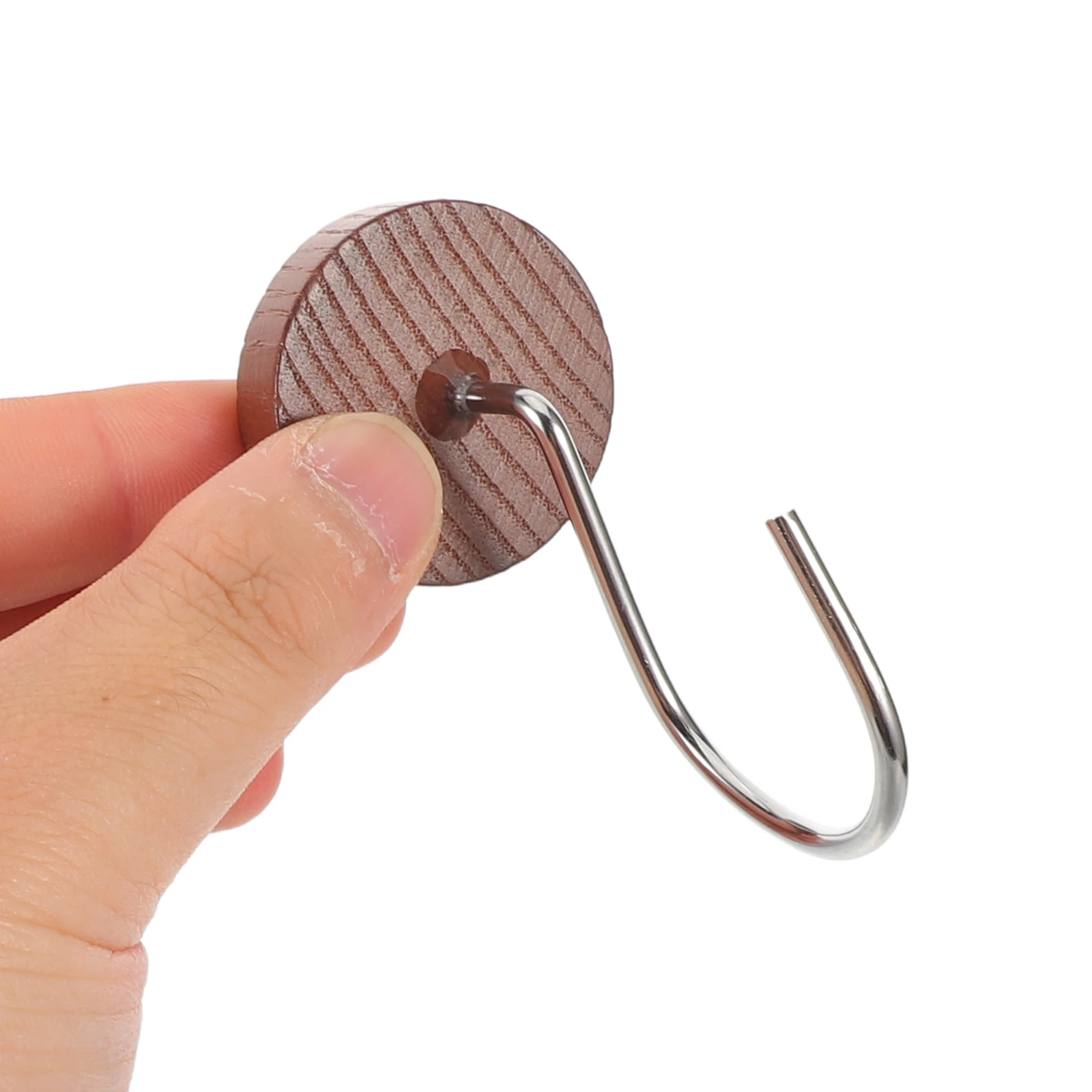 

12Pcs Wooden Shower Curtain Hooks Metal Rings Reliable Easy Maintenance Bathroom Accessory Shower Curtain Hooks Wood