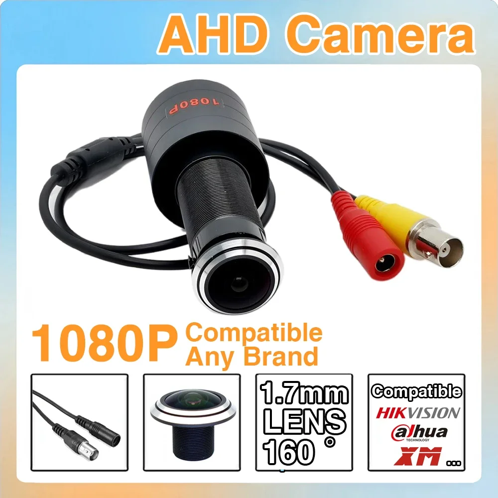 

1,7 мм дверное отверстие, панорамная камера «кошачий глаз», мини-камера видеонаблюдения AHD 1920*1080P, глазок «рыбий глаз», супер широкоугольное наблюдение HD CVI TVI 4in1