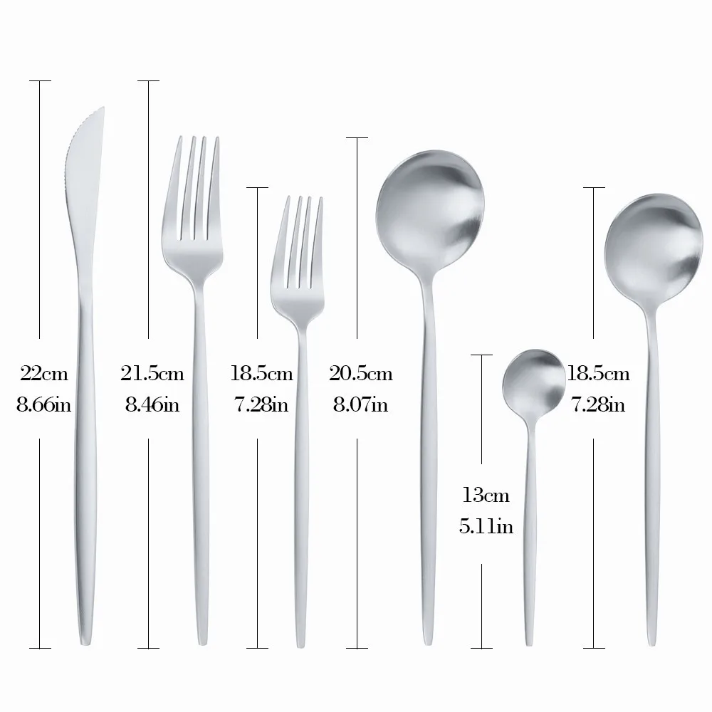 36 Piece Cutlery Set Stainless Steel Western Tableware Set Matte Forks Spoons Knive Set Silverware Dinnerware Kitchen Dinner Set