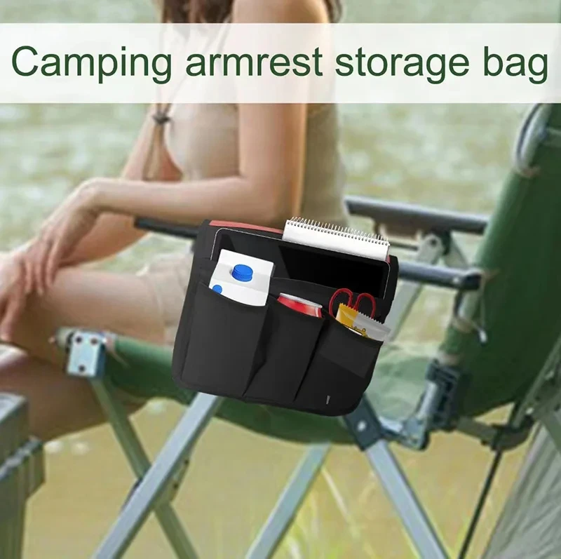 

Kemmit Chair Armrest Pouch Outdoor Camping Portable Chair Armrest Storage Bags Beach Chair Side Hanging Bags For Camping Fishing