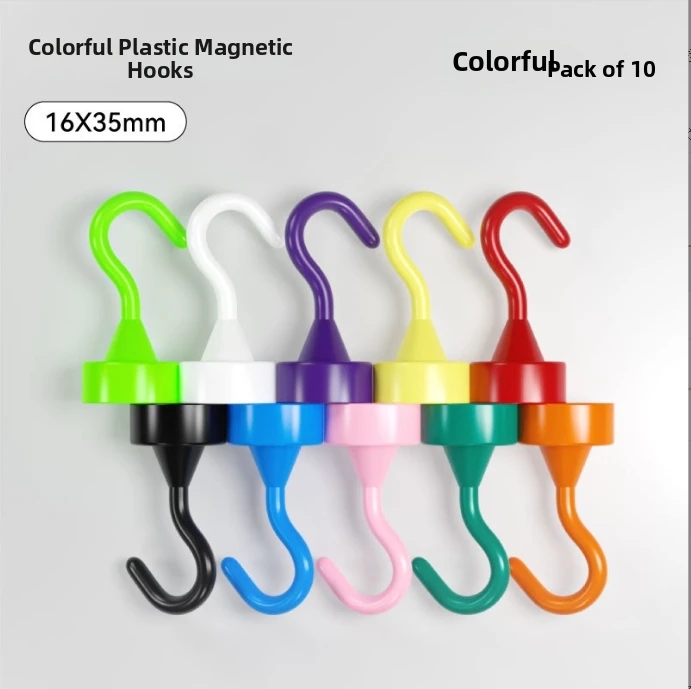 2/10pcs Multi-Color Magnetic Storage Hooks, 0-8KG Weight Capacity, Durable Magnets for Hanging on Refrigerators and Ceilings - view 3