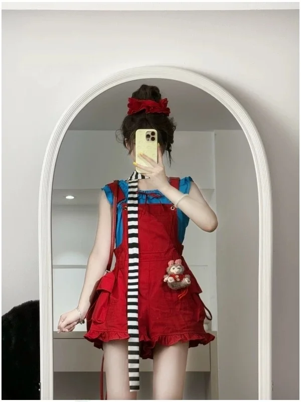 الحلو لطيف فتاة الصيف 2025 الأزرق يطير Sve بلوزات و ort فستان أطفال مع سروال داخلي Faionable تأثير التخسيس قطعتين البوليستر فرقة #1