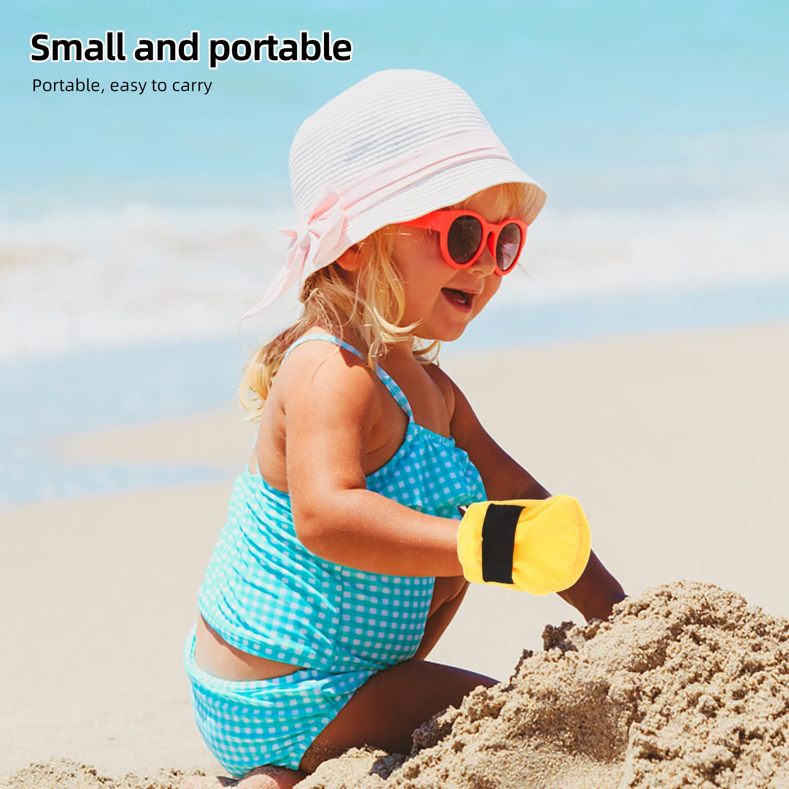 

Щетка для чистки пляжного песка 13x11 см, портативная желтая сумка для удаления песка, щетка, рукавицы, предметы первой необходимости для отдыха и кемпинга, пляжное снаряжение