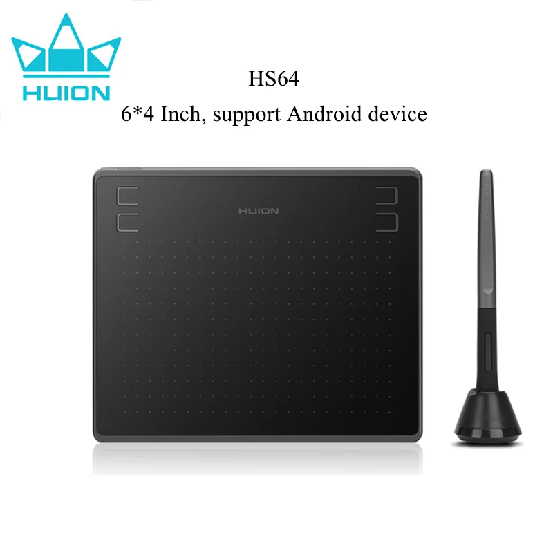 Huion-HS64グラフィックタブレット,バッテリー不要のペン,カスタムプレスキー,Androidサポート,6x4インチ