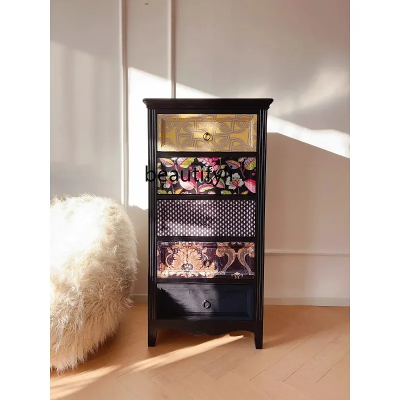 

57 Designer European solid wood carved chest cabinet, locker, fabric storage cabinet