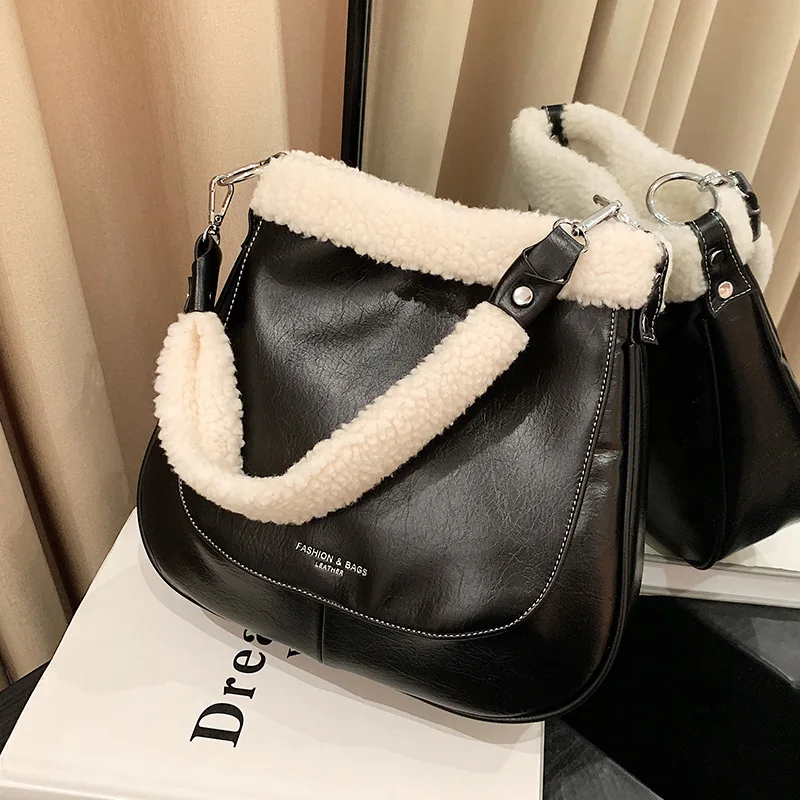 2024 New Handbags Women's Bags Luxury Designer Handbags Plush Large Capacity Portable Underarm Bags Shoulder Women's Backpacks