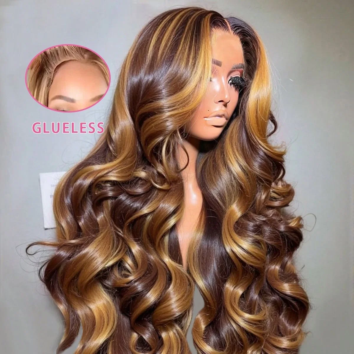 

P4/27 Highlight Bone Body Wave 13x4 HD Кружевной фронтальный парик Человеческие волосы Бразильский Ombre Медовый блондин Цветной парик человеческих волос для женщин