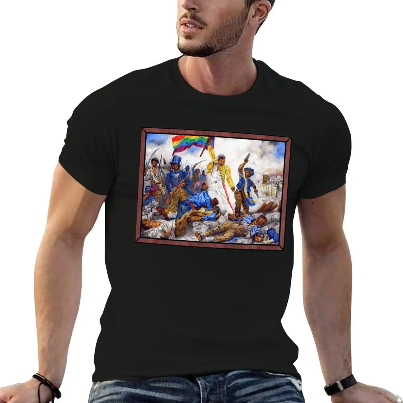 Liberty leading the people T-Shirt gifts for boyfriend street wear t shirt men 100℅ cotton