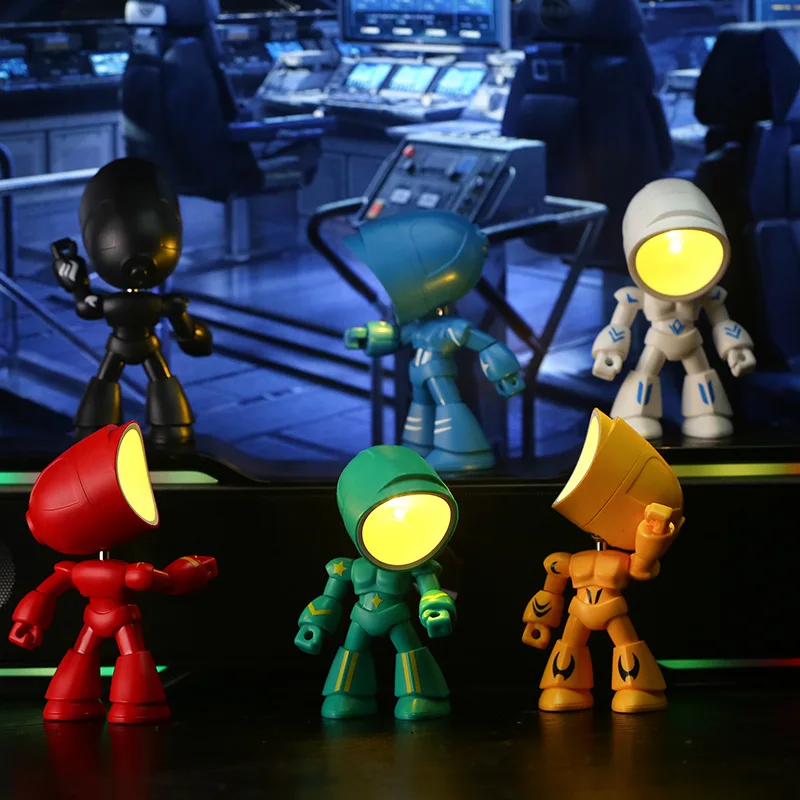 1pc Mini Cute Cartoon Pet lampada da tavolo pieghevole Dimmiable angolo regolabile Aaa lampada di protezione degli occhi a luce notturna a Led alimentata a batteria
