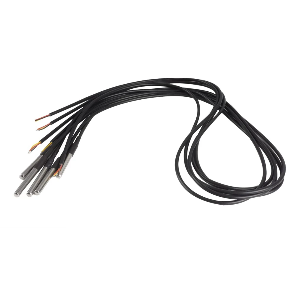 10Pcs Waterproof DS18B20 Temperature Sensor, Digital Temperature Thermal Cable Temperature (-55℃- +125℃) - 1 Meter/3.2Ft