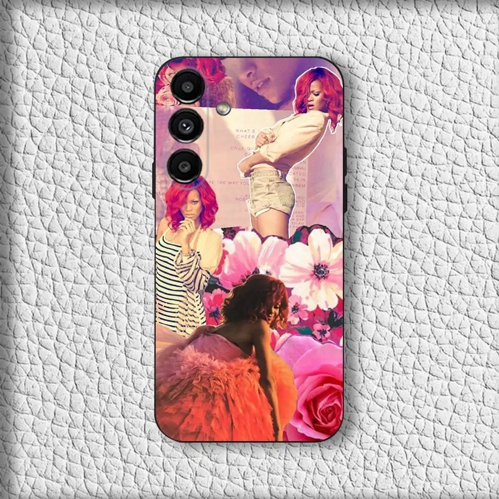 Custodia per telefono R-Rihanna Singer per Samsung Galaxy A73,72,71,A52,51,40,41,A22,A32,31,A13,12,Note20 Soft Black Shell