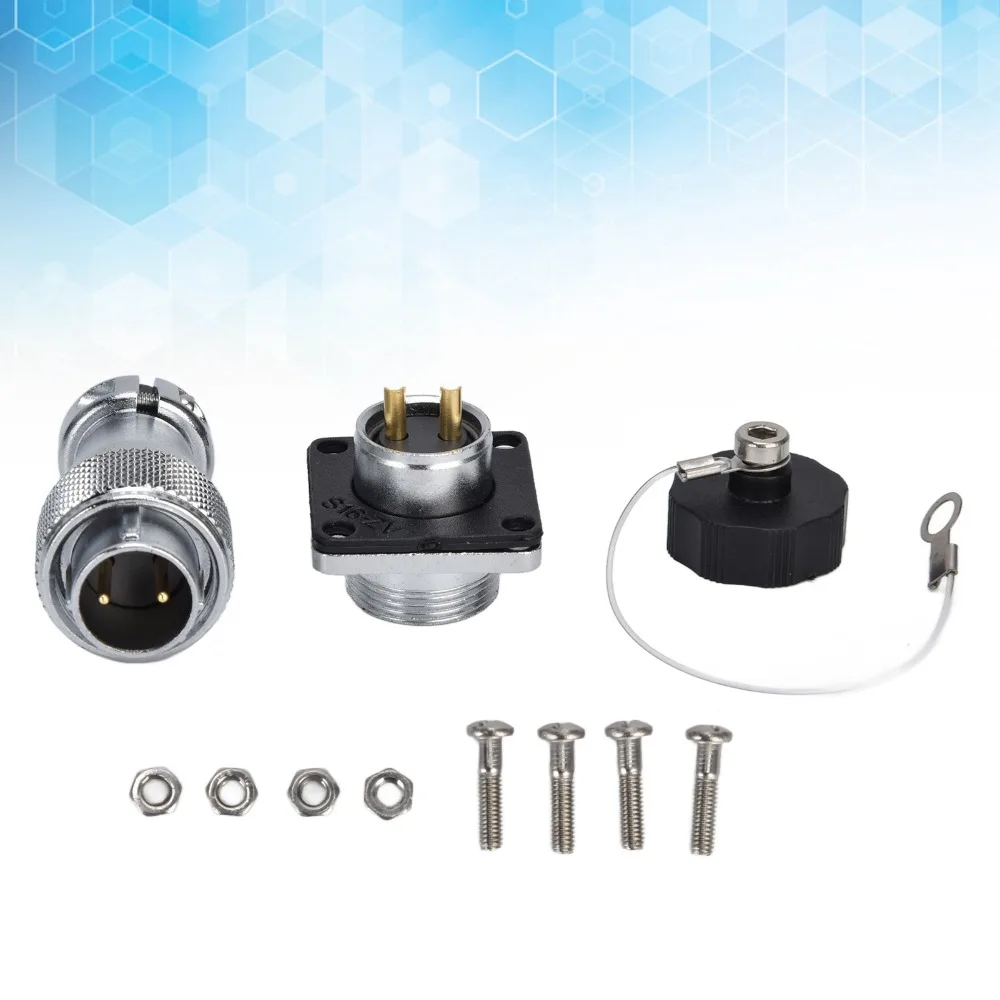 WS16 2 Pin Aviation Connector Adapter Pure Copper Contacts AC 500V 10A Aviation Plug Male Female Square Power Connector