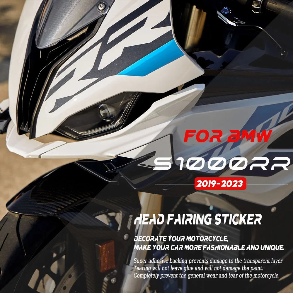 

Motorcycle front cowling protective sticker is applicable For BMW S1000RR 2019 2020 2021 2022 2023 Head sticker New RR drawing