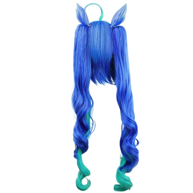 متوفر أوما موسومي التوأم توربو شعر مستعار تأثيري أنيمي لعبة جميلة ديربي الباروكات الذيل الاصطناعية ألياف مقاومة للحرارة شعر مستعار + غطاء شعر مستعار