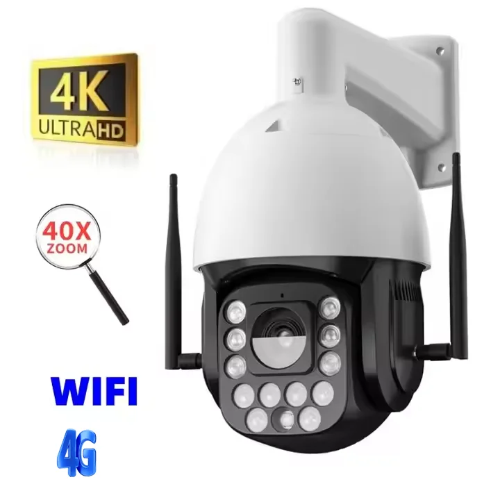 8 بوصة 4K زووم بصري يدعم 360 درجة كروز AI الإنسان السيارات المسار عالية السرعة PTZ قبة كاميرا الأمن الشمسية #1