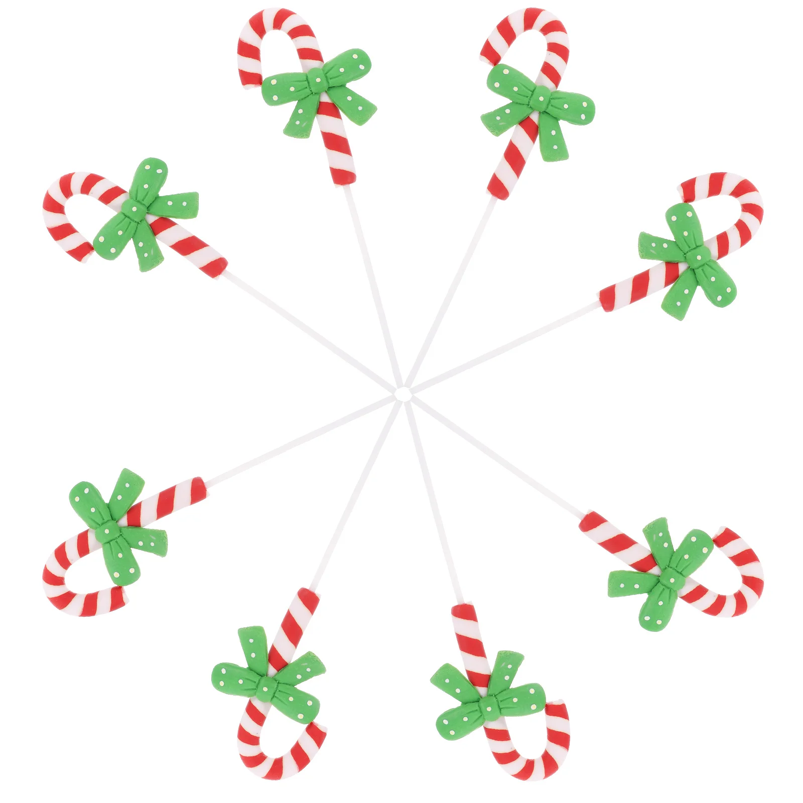 8 قطعة كعكة عيد الميلاد الديكور يختار بوليمر كلاي قصب الحلوى كعكة القبعات العالية الحلي للحزب كب كيك الكعك الحلوى ديكور