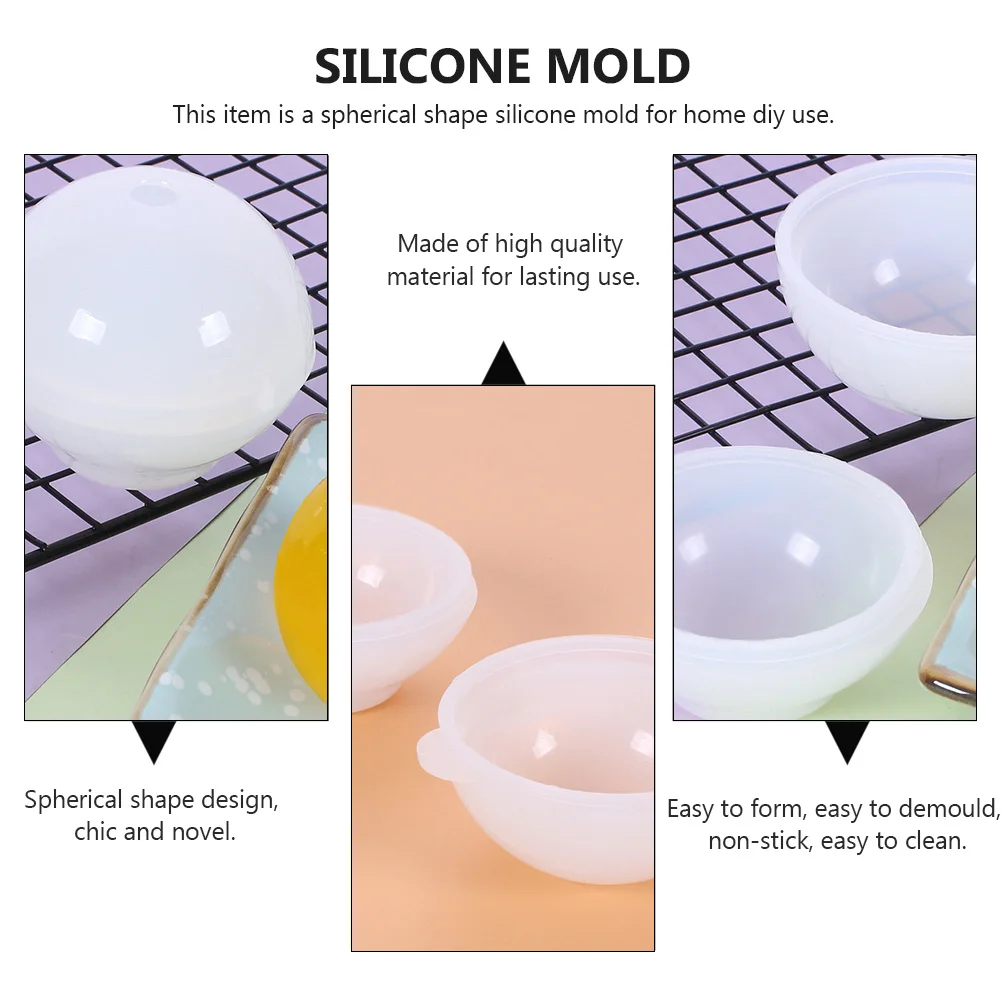 DIY Silicone Mold Spherical Shape Portable Smooth Surface Easy Clean Non-Stick Resin Casting Multi-Function Craft Accessories