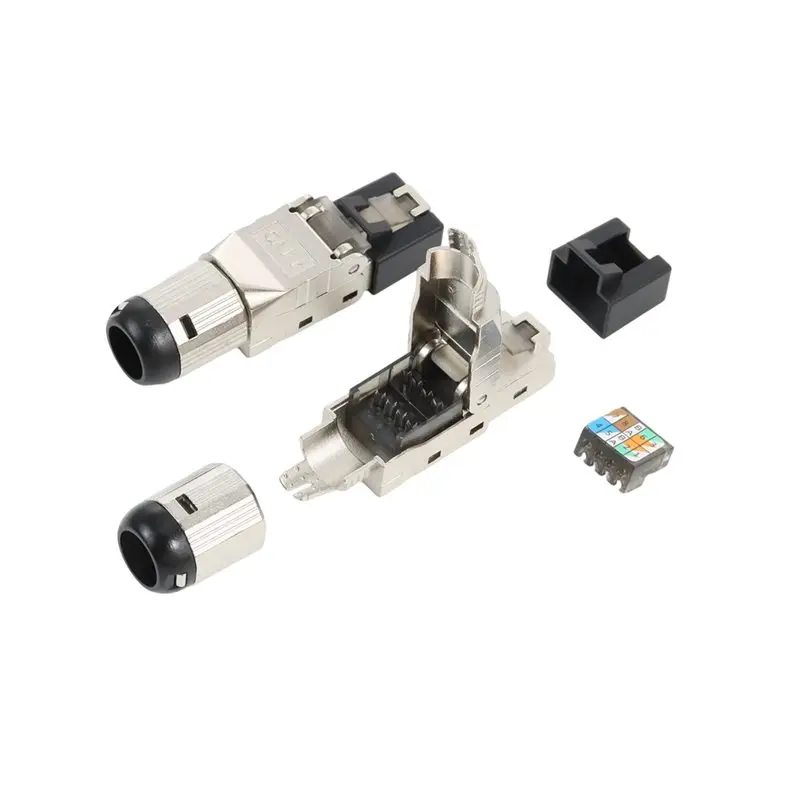ABAE-Shielded RJ45 Cat 8 Connector 10PCS 2000Mhz Toolless Modular Termination Plug 40G LAN Cable For 22AWG-24AWG