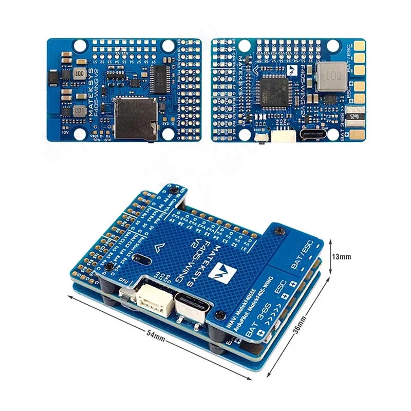 MATEK F405-WING-V2 Flight Controller — 3–6S, Barometer, OSD, Blackbox — For RC Aircraft