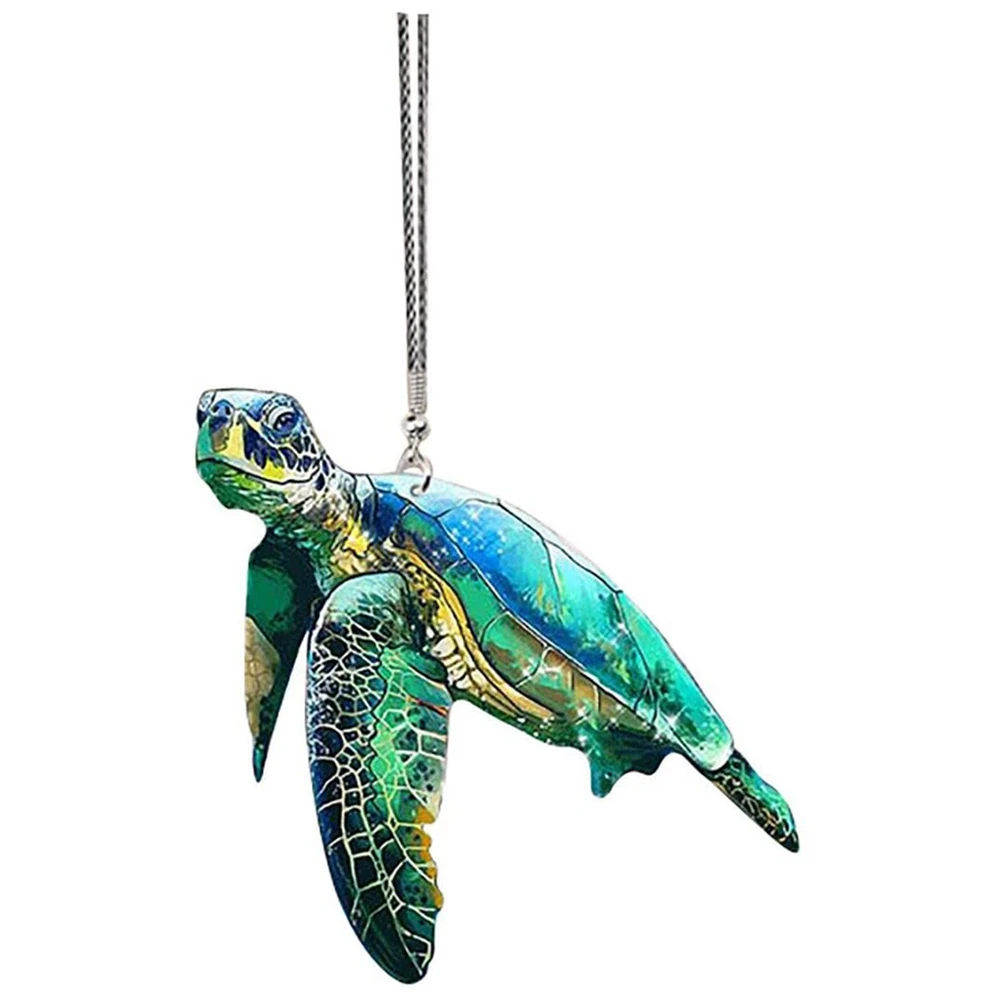 Sea Turtle Mom Ornament, Cute Car Ornament, Turtle Hanging Home Ornament, C