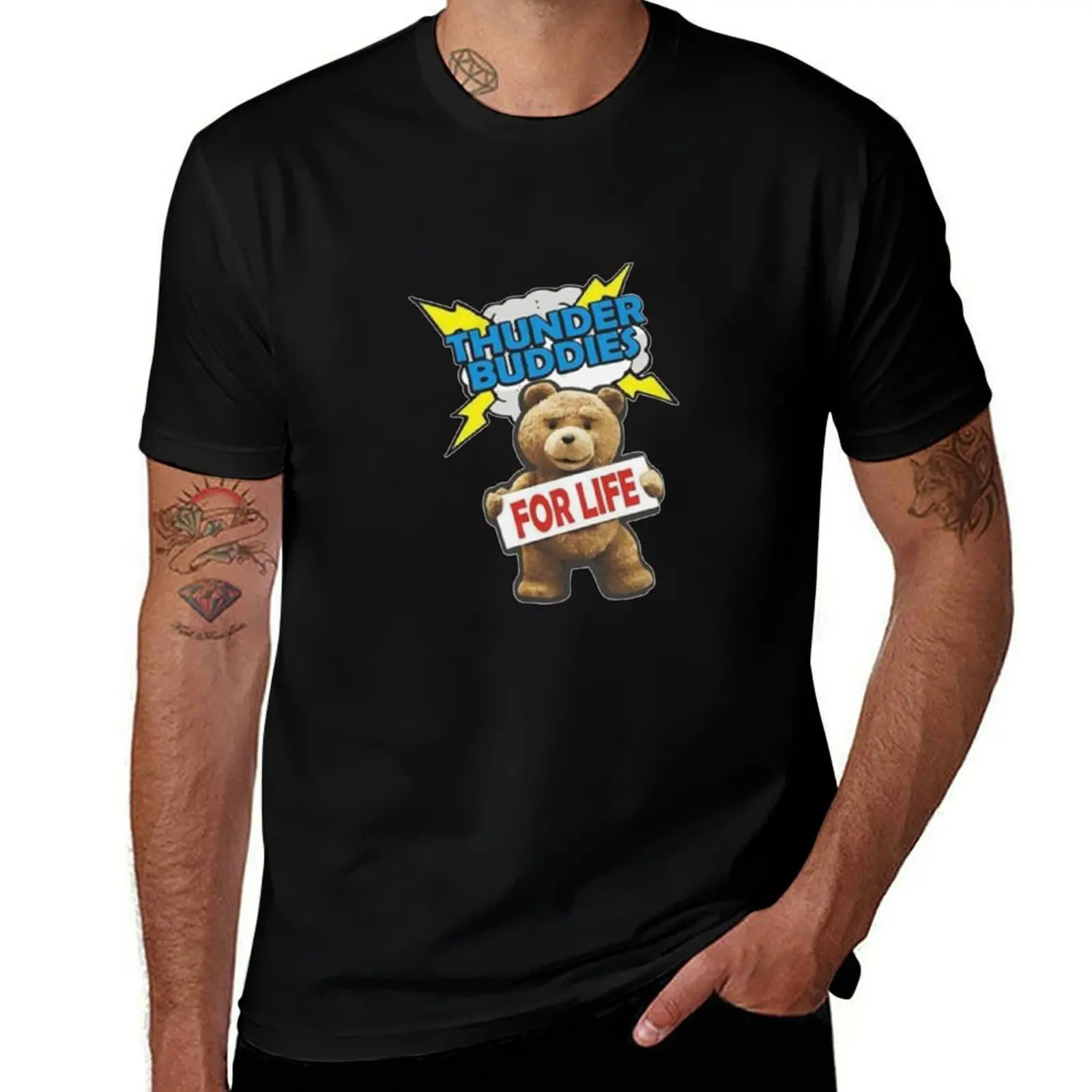 Ted Thunder Buddies T-Shirt t shirt for man 100 percent cotton T-Shirt