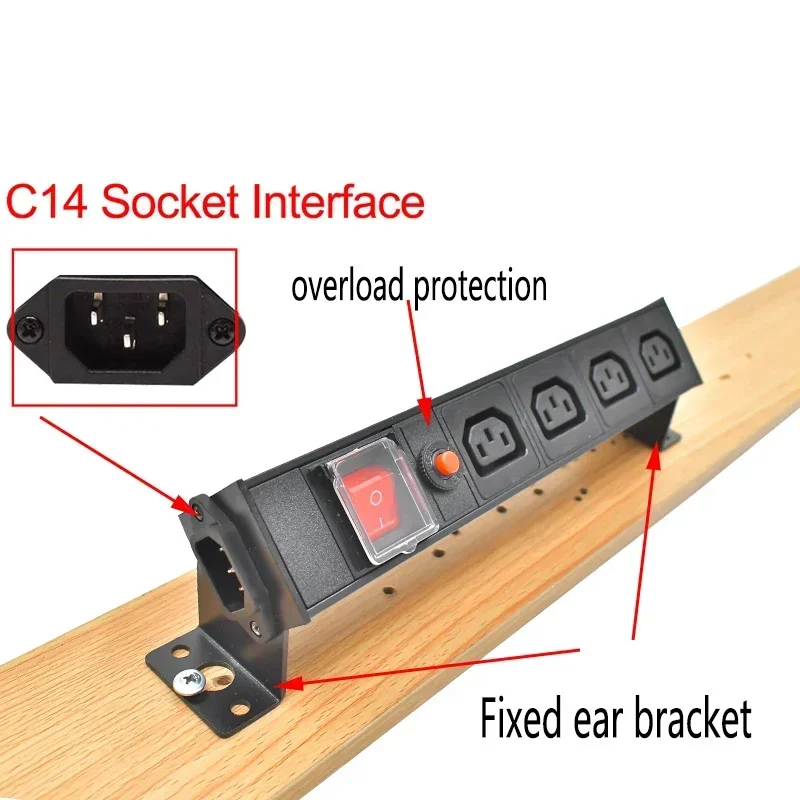 PDU power strip network cabinet rack C14 port desktop C13 socket 1-10AC double break switch with overload protection wireless