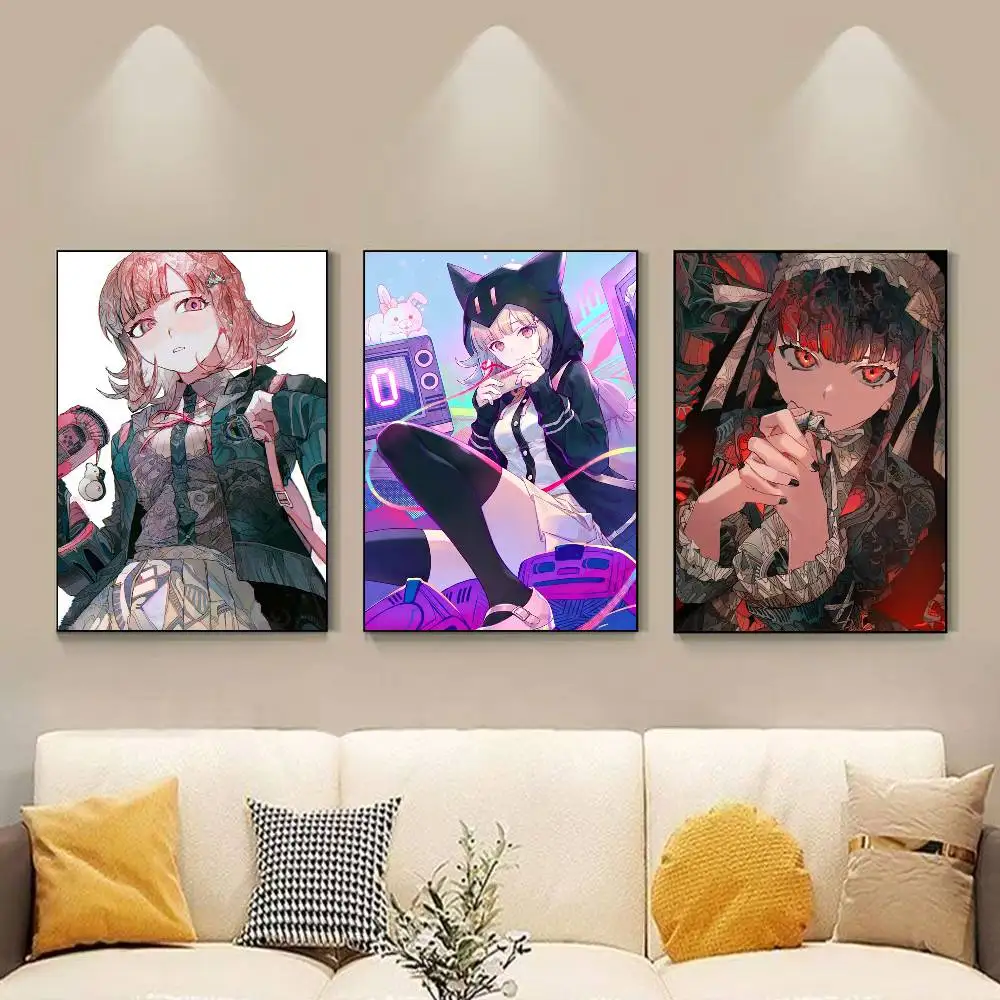 Anime D-DanganronpaS Chiaki Kyoko Celestia Poster HD Self Adhesive Waterproof Wall Art Ideal for Home Office Dorm Gift