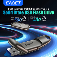 Eaget 1000MB/s Solid State Pen Drive USB3.2 Gen 2 Type C Flash Drive 1TB 512GB 256GB 128GB Pendrive for PC Smartphone Tablet