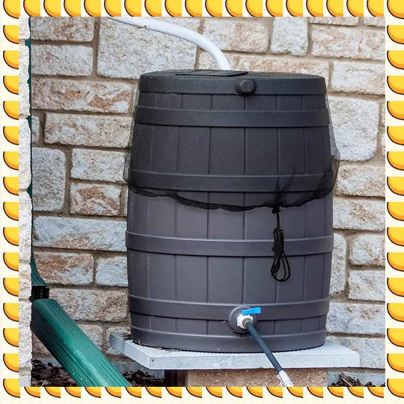 BAAU 6 Pieces Mesh Cover For Rain Barrel, Water Collection Buckets Cover Tank Harvesting Tool Protector Rain Barrel Netting