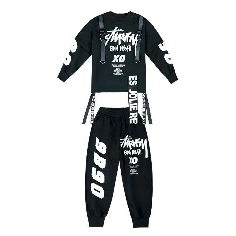 Hip-hop Costumes for Boys,Drum Performance Costumes,Girls Performance Costumes, Baseball Sportswear,hiphop Clothes Kids