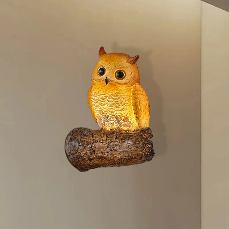 Modern Creative Owl Wall Lamp Led G4 for Interior Decor Foyer Corridor Bedroom Illumination Garden Tree Landscape Wall Light