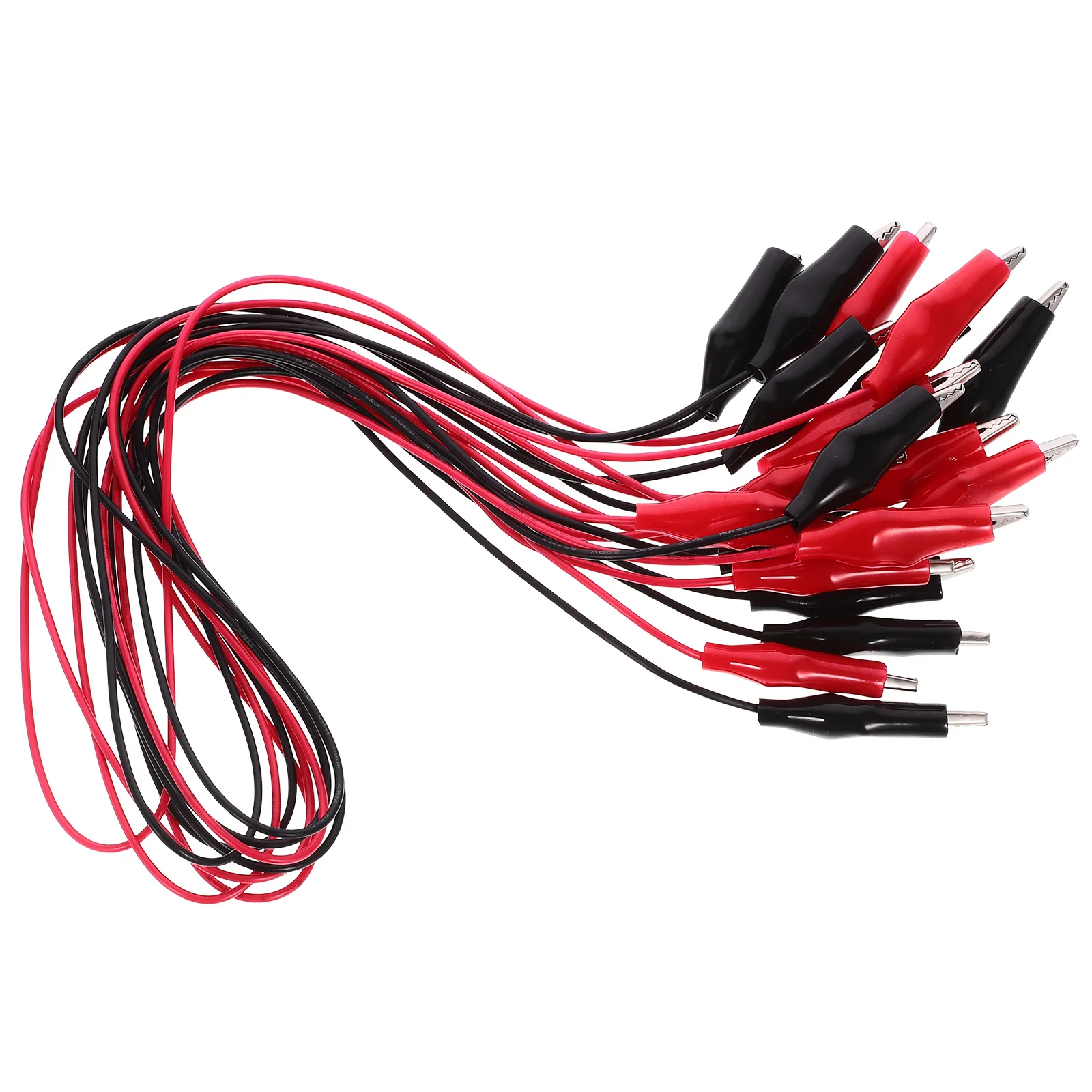 

10pcs 50cm Red Black Alligator Clips Insulated Copper Wires Laboratory Equipment Circuit Testing Electric Connection