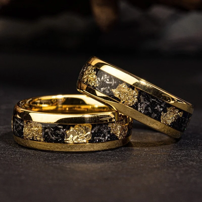 

2025 New Rings For Man Fashion Golden Star Stainless Steel Ring Simple Retro Style Personalized Business Anillo Hombre
