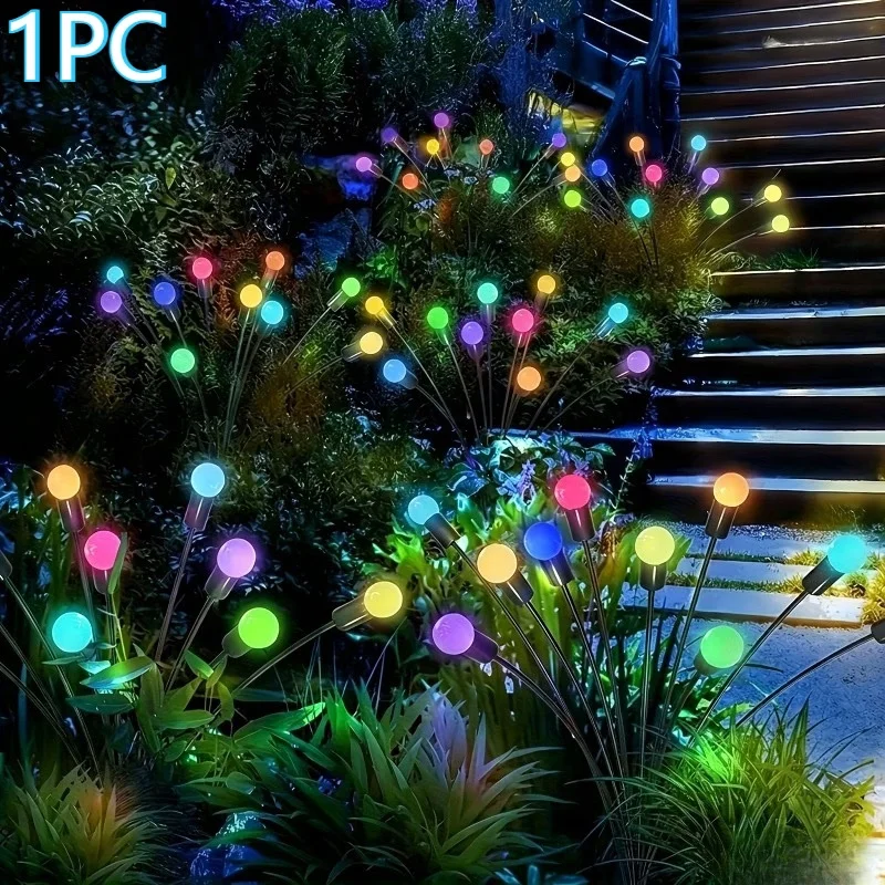 Garden Lights-New Upgraded Solar Powered Firefly Lights Outdoor Waterproof Vibran Garden Lights for Decorationi