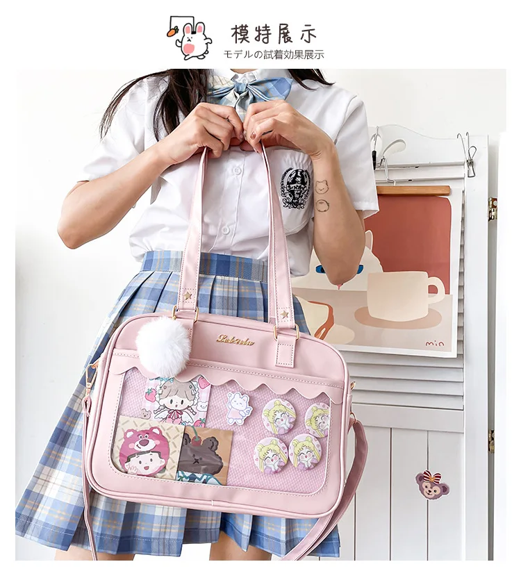Itabag Borsa A Tracolla Stile Giapponese In Pelle PU - Borsa Messaggero Trasparente Per Ragazza - Regalo Moda - 2