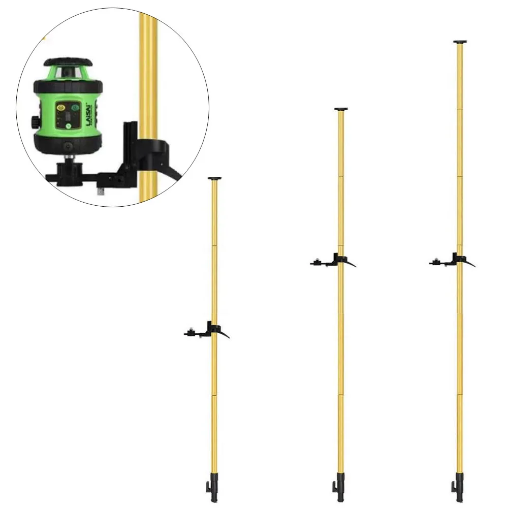 New Line Leveler Telescopic Pole Aluminum Alloy Adjustable Lift Extend Bracket Holder Stand Support for 1/4''5/8'' Laser Level