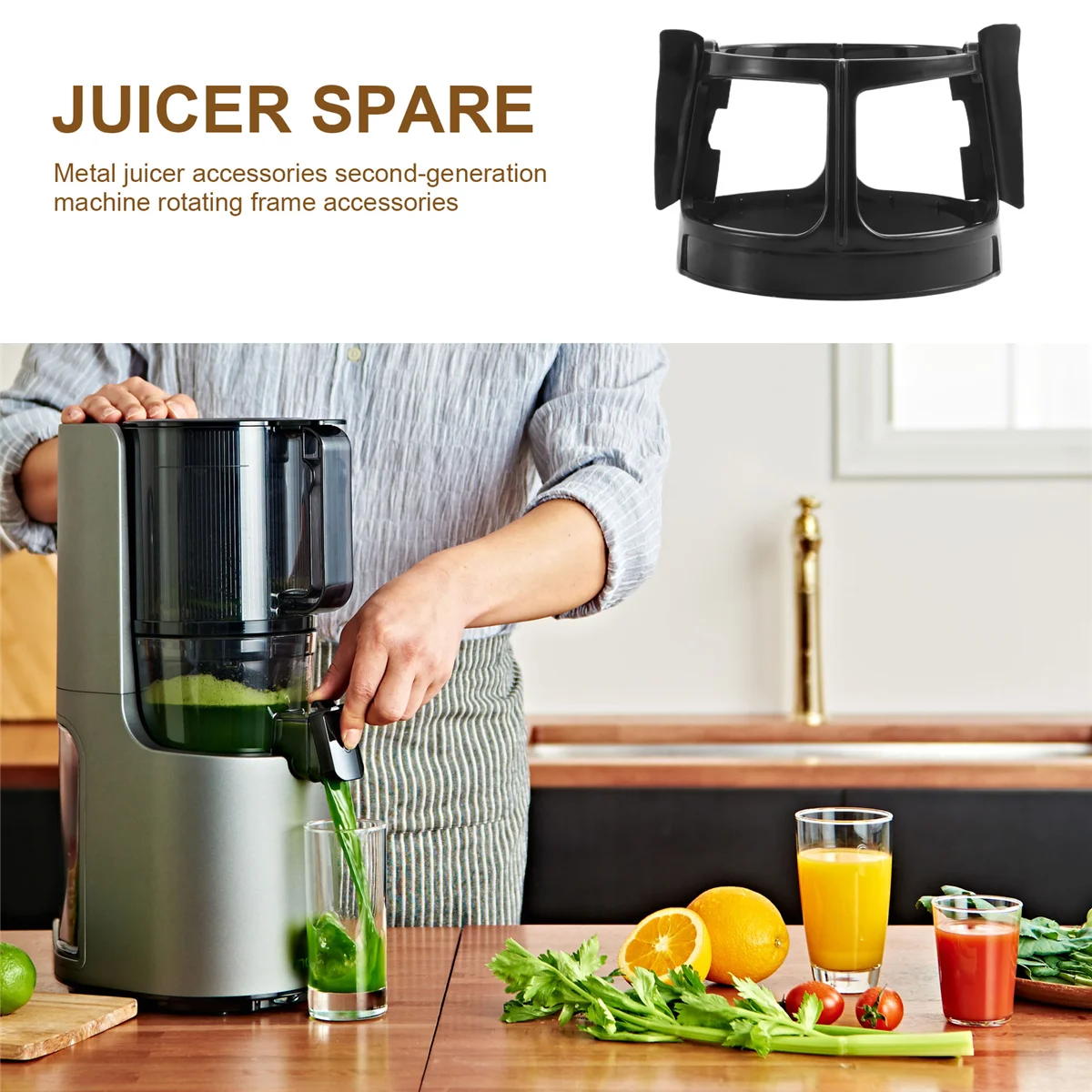 for Hurom HH/HG Elite Slow Juicer Spare Parts Hurom Hu-600Wn Huo15Fr Hh-Sbf11 Hu-19Sgm Hu-1100Wn Rotating Brush Holder Complete