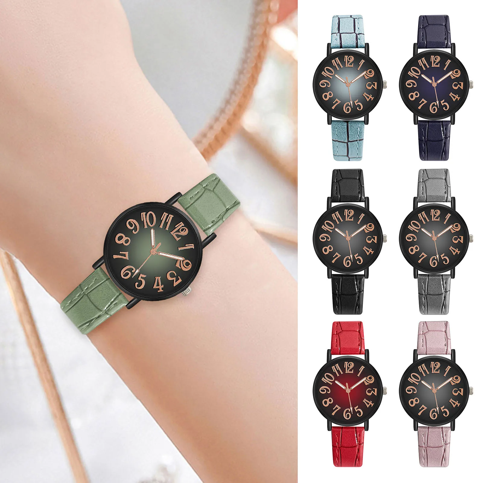 Watch Leather Strap Korean Watch Fashion Simple Style Quartz Wristwatch Lady Watch Women's Wristwatch