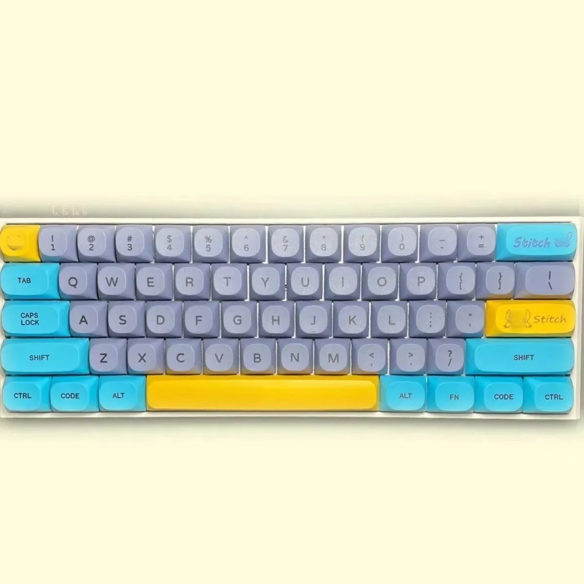 Keycaps PBT ชุดรูปแบบหมีโคอาล่าสีฟ้าที่กำหนดเอง MX แป้นพิมพ์กลปรับให้เข้ากับ Melody96, Kira96, Tada68, KBD75ด้วยปุ่ม6.25U